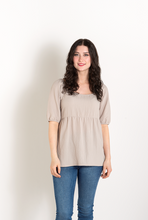 Load image into Gallery viewer, Back Tie Long Top In Taupe or Lavender
