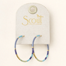 Load image into Gallery viewer, Chromacolor Miyuki Small Hoop - Cobalt Multi/Gold
