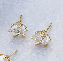Kendra Scott Gold Cailin Stud Earrings In White Crystal