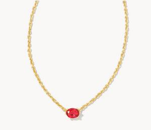 Kendra Scott Cailin Necklace Red Crystal in Silver or Gold