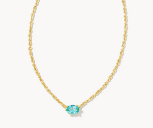 Kendra Scott Cailin Necklace In Aqua Crystal in Gold or Silver