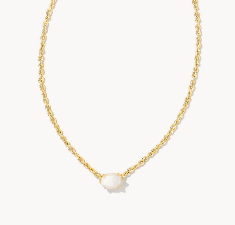 Kendra Scott Gold Cailin Necklace In Ivory Mother-Of-Pearl