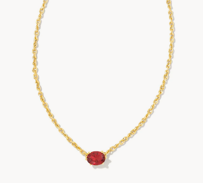 Kendra Scott Gold Cailin Necklace In Burgundy Crystal