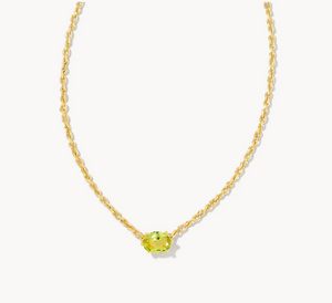 Kendra Scott Cailin Necklace In Peridot Crystal in Gold or Silver