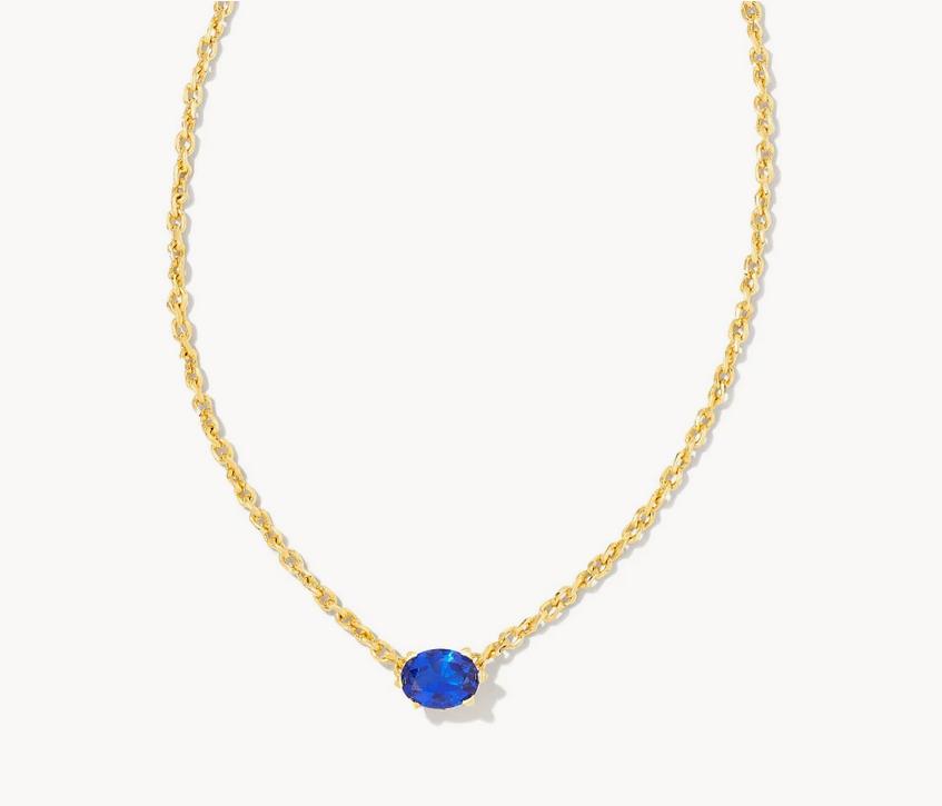 Kendra Scott Gold Cailin Necklace In Blue Crystal