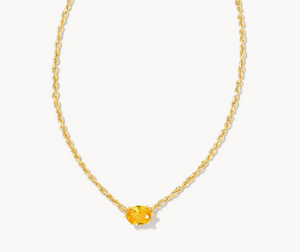 Kendra Scott Gold Cailin Necklace In Golden Yellow Crystal