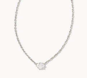Kendra Scott Silver Cailin Necklace In White Crystal