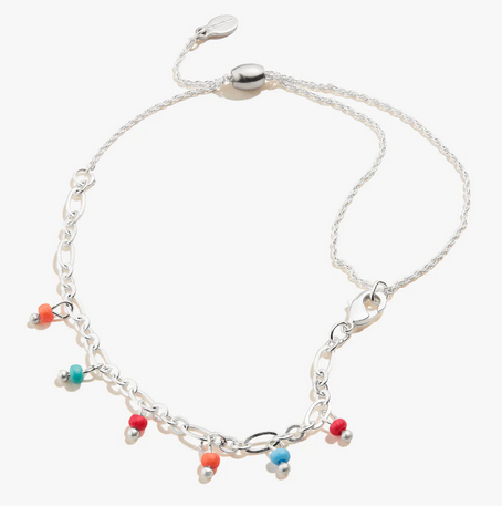 Alex & Ani Seed Bead Anklet In Silver