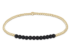 Enewton Gold Bliss Matte Onyx 2mm Bead Bracelet