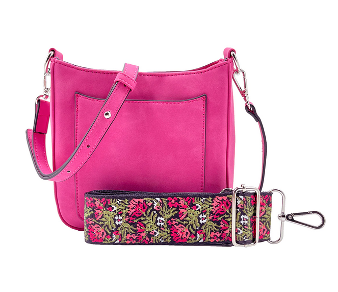 Ashley Pink Crossbody Bag with Guitar Strap – Something Different Shopping