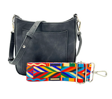 Load image into Gallery viewer, Ashley Black Crossbody Bag with Guitar Strap
