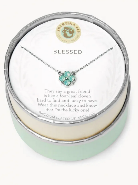Spartina Blessed Silver Necklace in Sea Green