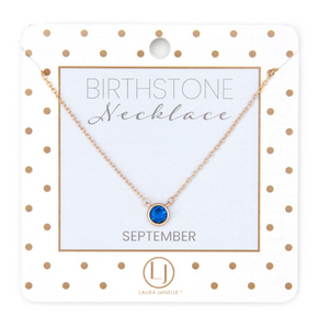 September Dainty Birthstone Necklace - Sapphire