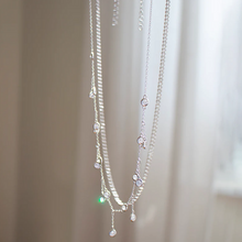 Load image into Gallery viewer, Arabella Shaker Crystal Teared Necklace in Silver
