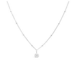 Sterling Silver Mini Initial "M" Necklace