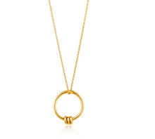 Load image into Gallery viewer, Gold Plated Sterling Silver Modern Circle Necklace
