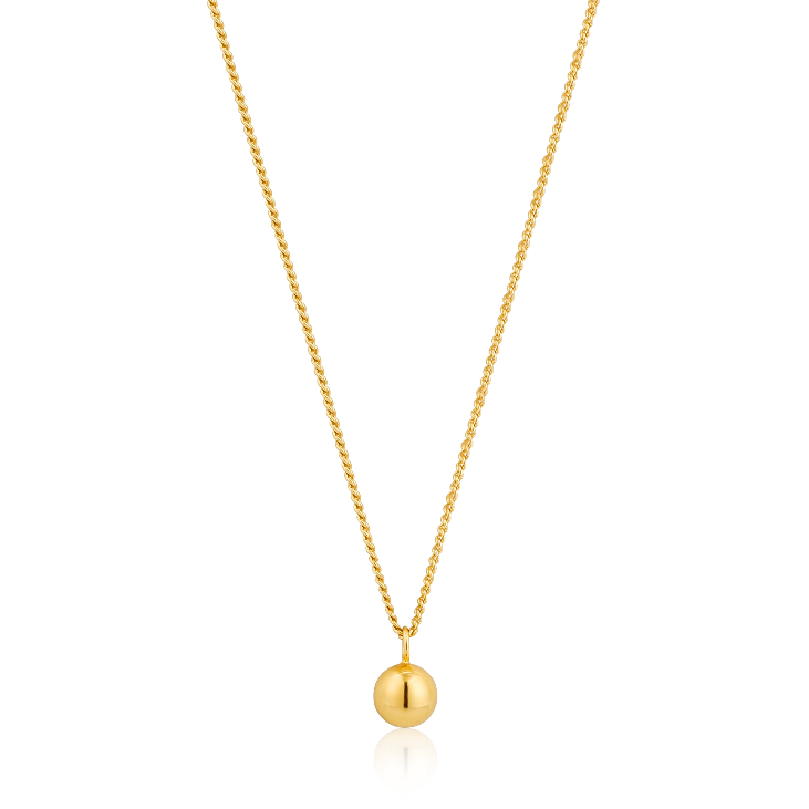 Gold Plated Sterling Silver Orbit Ball Necklace