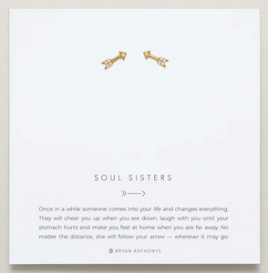 Bryan Anthonys Soul Sisters Arrow Stud Earrings In Silver or Gold