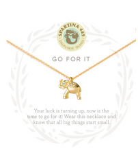 Load image into Gallery viewer, Spartina Gold Go for it Elephant Necklace
