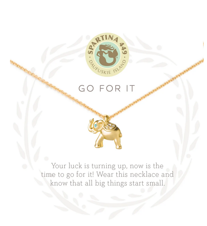 Spartina Gold Go for it Elephant Necklace