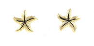 Sterling Silver Starfish Earrings - Gold
