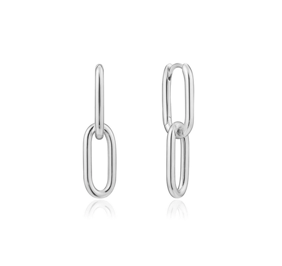 Sterling Silver Cable Link Earrings