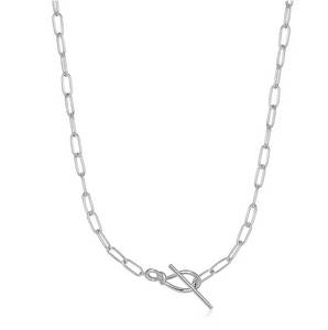 Sterling Silver T Bar Knot Chain Necklace