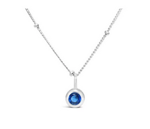 Sterling Silver Sapphire Necklace- September Birthstone