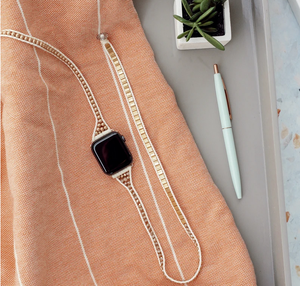 Gold Tila Apple Watch Band Wrap Bracelet on SALE!