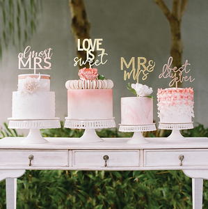 Gold Glitter Mr. & Mrs. Acrylic Wedding Cake Topper
