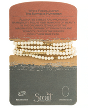 Load image into Gallery viewer, White Fossil Jasper- The Supreme Nurturer Stone Beaded Wrap Bracelet/Necklace
