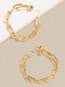 Large Gold Paperclip Hoop Earrings