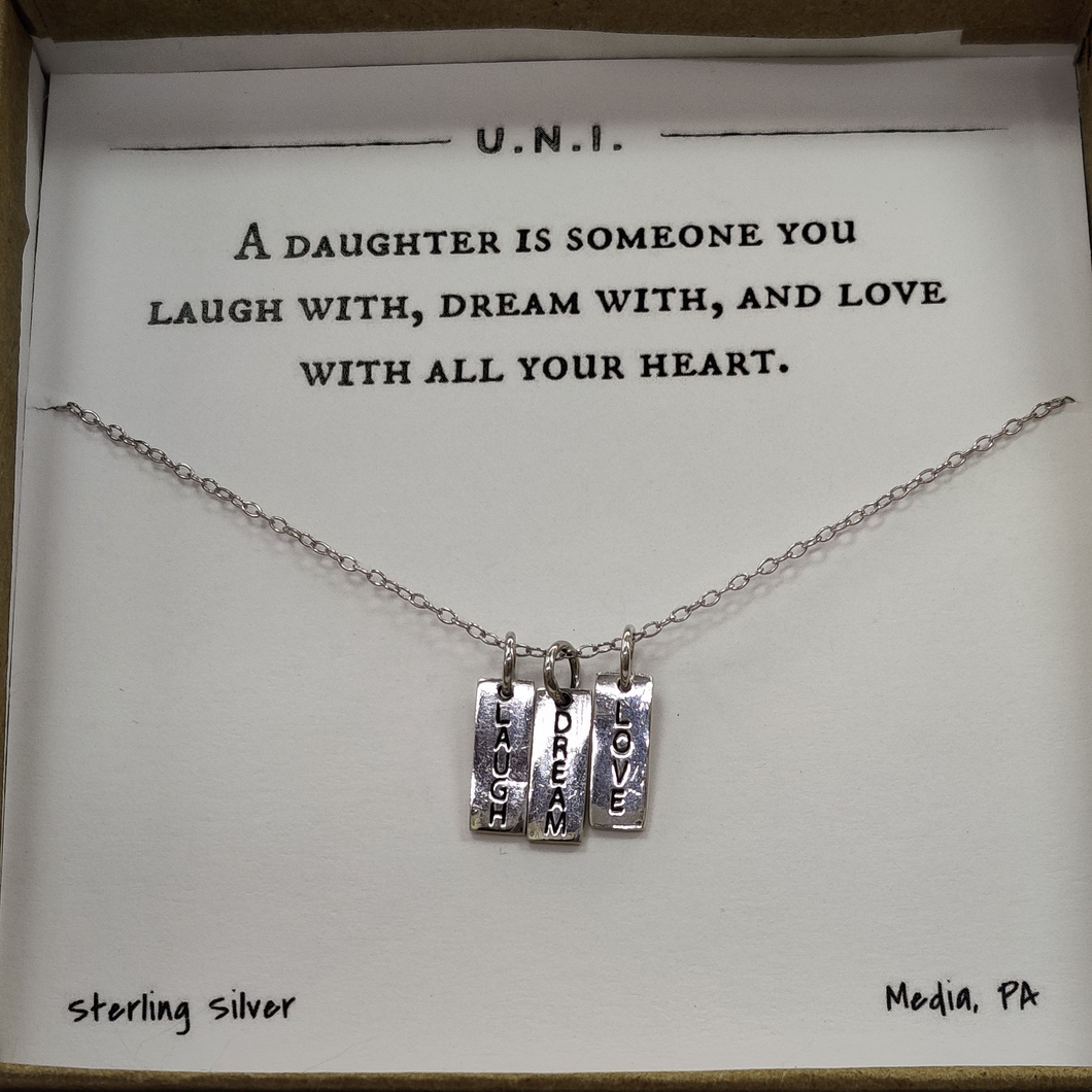 A Daughter is Someone you Laugh with Sterling Silver Necklace