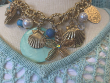 Load image into Gallery viewer, Gold Starfish &amp; Shell Statement Necklace
