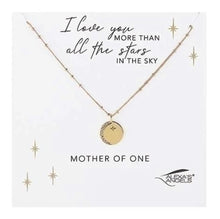 Load image into Gallery viewer, Alexa&#39;s Angels Gold Mother Of One Moon &amp; Star Necklace
