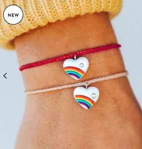 Pura Vida Rainbow Heart Bracelet
