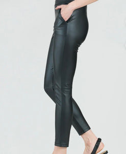 Clara Sunwoo Liquid Leather Black Skinny Pocket Pant