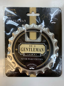 Men's Bottle Opener, Coaster, Magnet combo Gift Gentleman's Collection