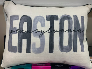Easton Pennsylvania Gray Pillow