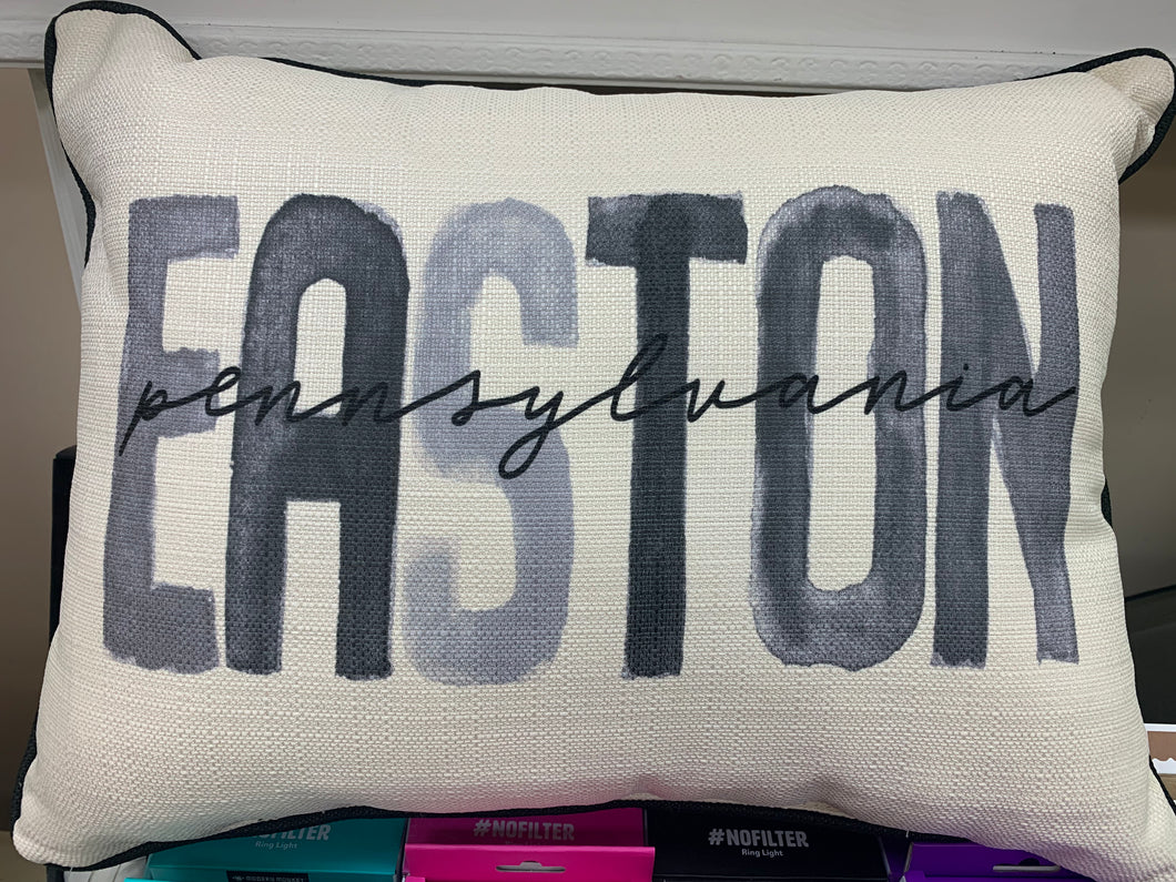 Easton Pennsylvania Gray Pillow