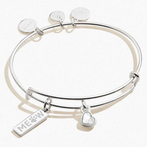 Alex and Ani Meow Duo Charm Bracelet In Silver