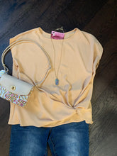 Load image into Gallery viewer, Plus Size Light Apricot Front Knot Top - 50% OFF!
