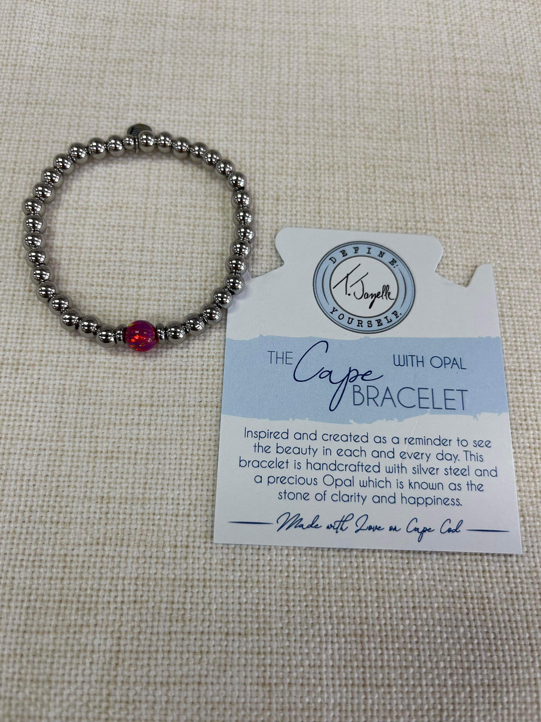 T. Jazelle The Cape Bracelet with Carmine Opal and Silver Steel - 20% OFF!