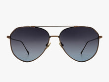 Load image into Gallery viewer, DIFF Sunglasses Brushed Brown Frame, Grey Blue Polarized Lens Aviator

