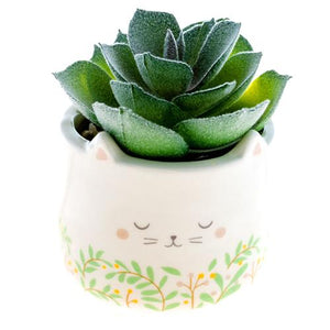 Cat Mini Faux Succulent Plant