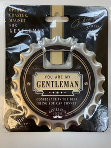Men's Bottle Opener, Coaster, Magnet combo Gift Gentleman's Collection