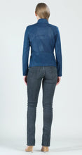 Load image into Gallery viewer, Navy Liquid Leather Jacket by Clara Sunwoo
