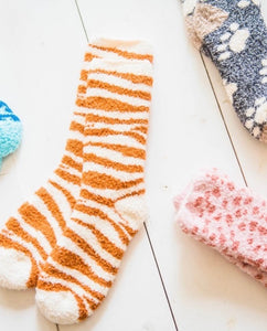 Amber Tiger Print Knit Pickin' Soft Socks