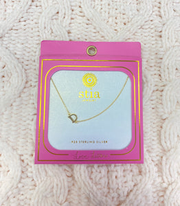 Dainty D Gold Sideways Initial Necklace