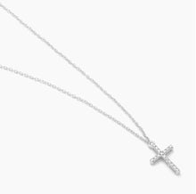 Load image into Gallery viewer, Believe Diamond Cross Necklace In Sterling Silver or Gold Plated Sterling Silver
